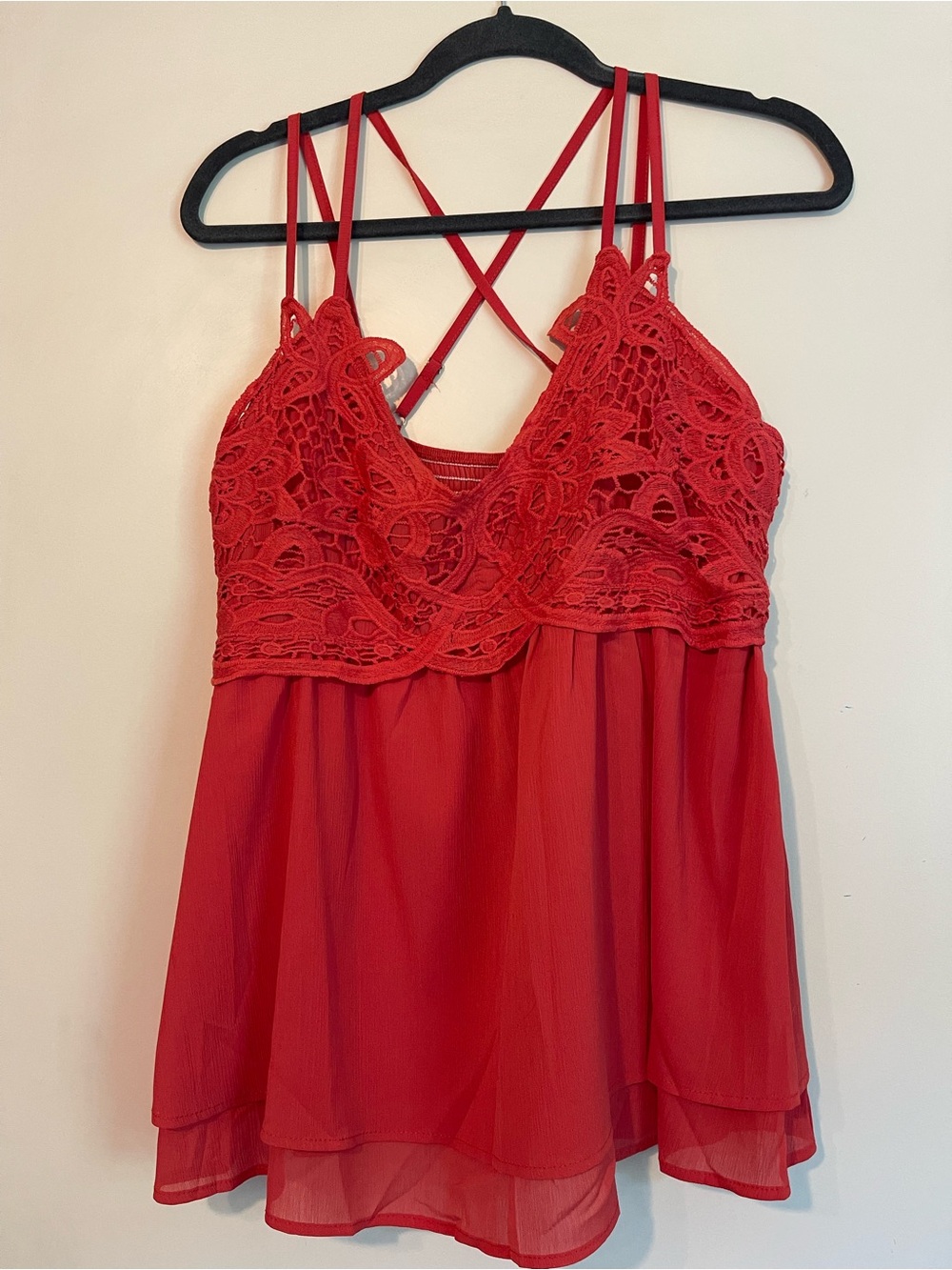 (2 pack) Coral & Black Lace-Detail Sleeveless Women's Tops